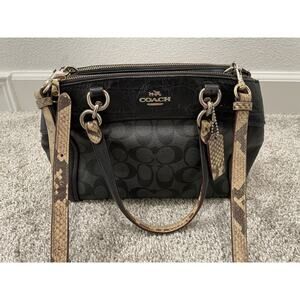 COACH Bag Snakeskin Strap & Monogram Crossbody K1723-F25935